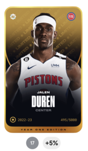 Jalen Duren stats su Sorare NBA