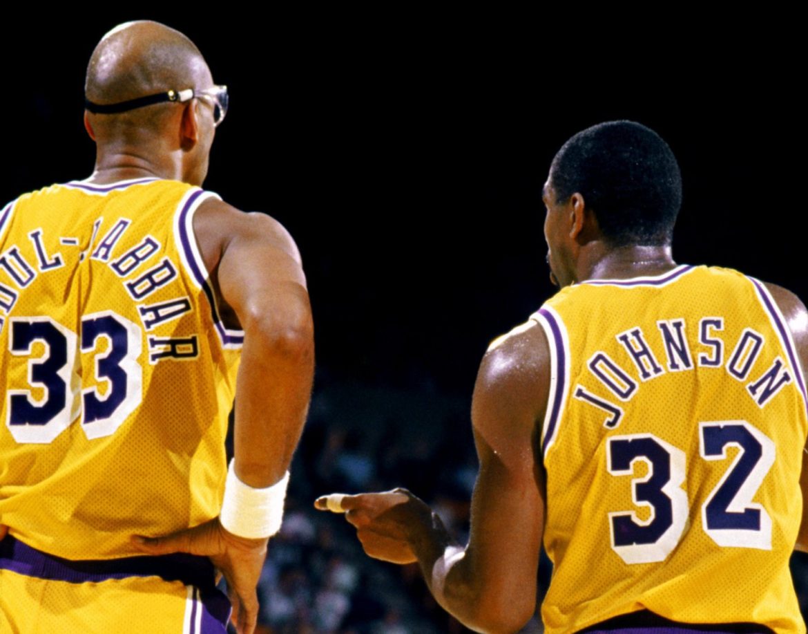 Los Angeles Lakers Showtime-Kareem-Abdul-Jabbar-Magic-Johnson