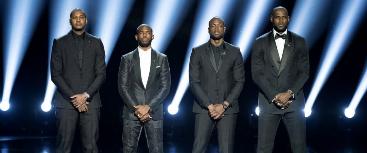 dwyane wade, carmelo anthony, lebron james, chris paul espys award human rights