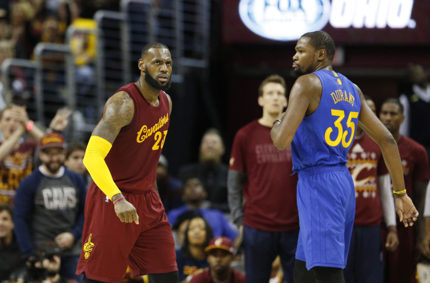 Kerr-NBA: Golden State Warriors at Cleveland Cavaliers LeBron James vs KD