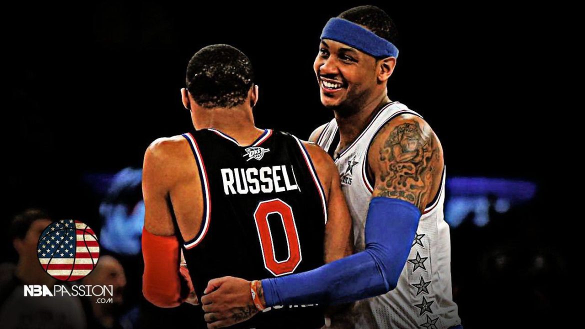 Anthony Thunder Big tre ad OKC Melo Westbrook e Paul George