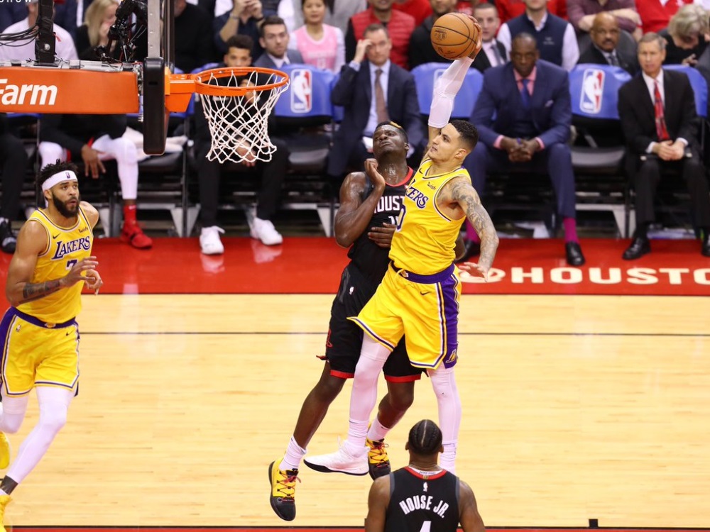 mamba-mentality-Kyle Kuzma, Los Angeles Lakers vs Houston Rockets at Toyota Center