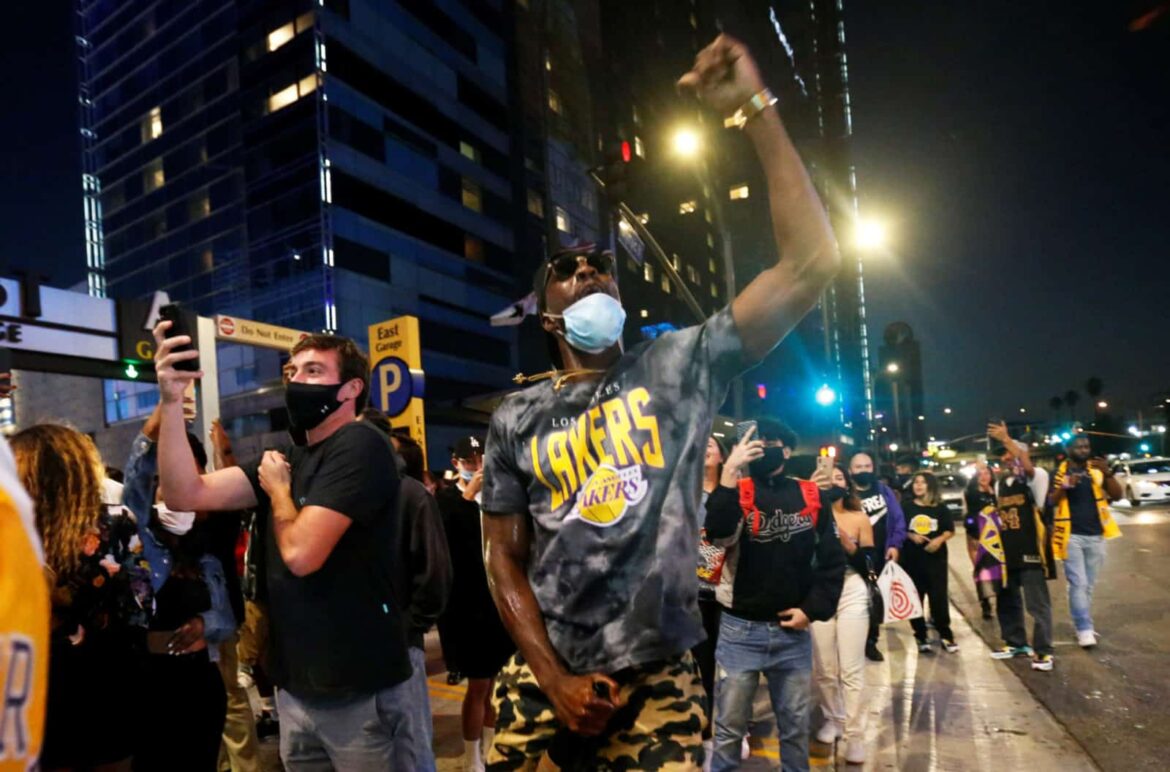 Lakers titolo festeggiamenti Los Angeles