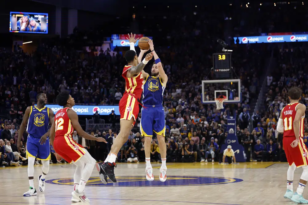 klay thompson 54 punti warriors-hawks