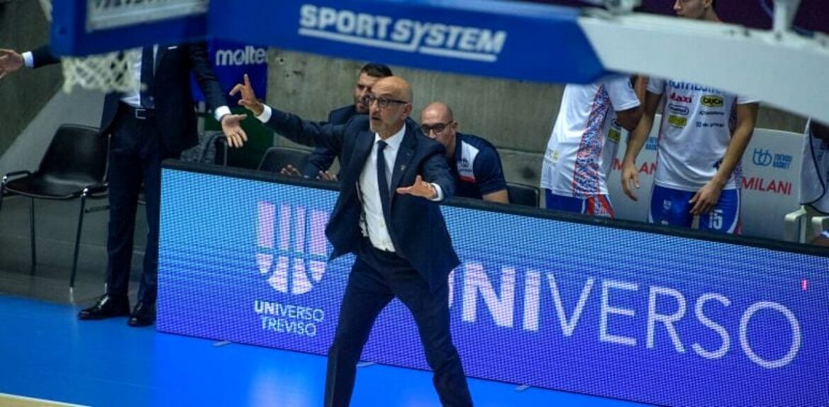 Nutribullet Treviso coach Vitucci. Fonte immagine: Treviso Today.